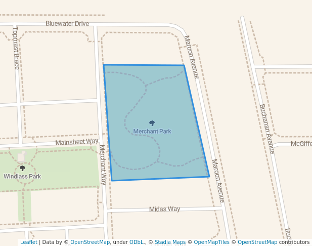 walking in Merchant Park map in Alkimos