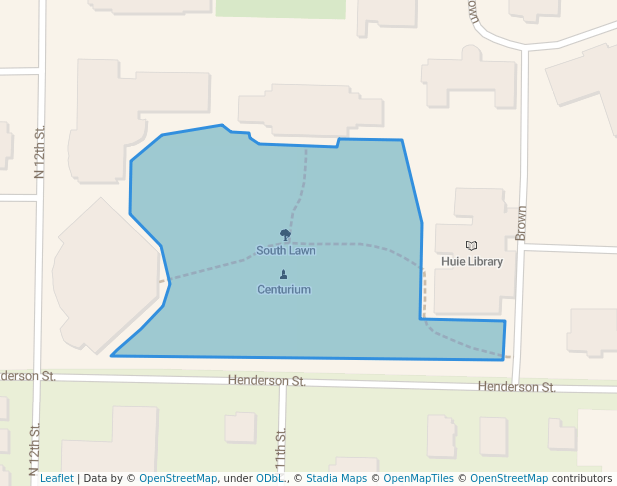 walking in South Lawn map in Arkadelphia