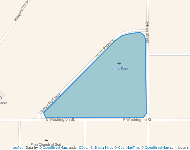 walking in James Park map in Ashland