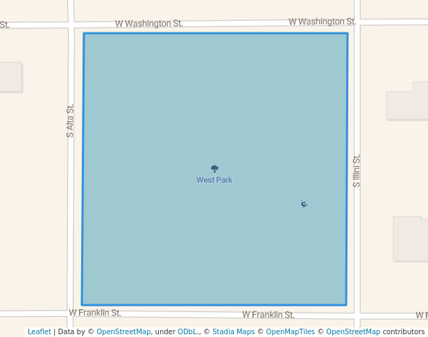 walking in West Park map in Ashland
