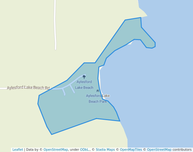 walking in Aylesford Lake Beach map in Aylesford