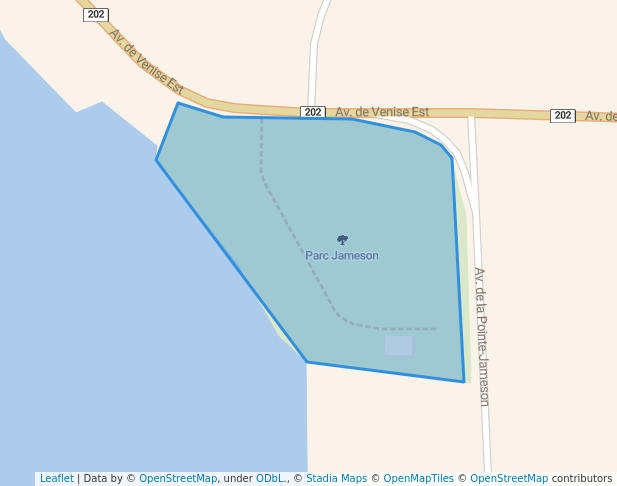 walking in Parc Jameson map in Venise-en-Québec