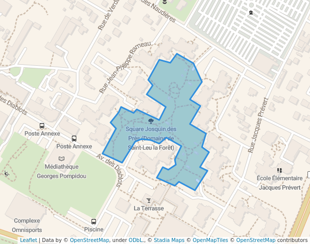 walking in Square Josquin des Près (Domaine de Saint-Leu la Forêt) map in Saint-Leu-la-Forêt