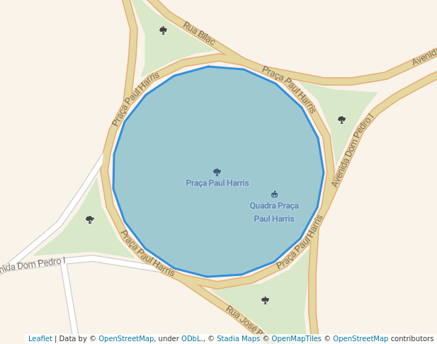 walking in Praça Paul Harris map in Diadema