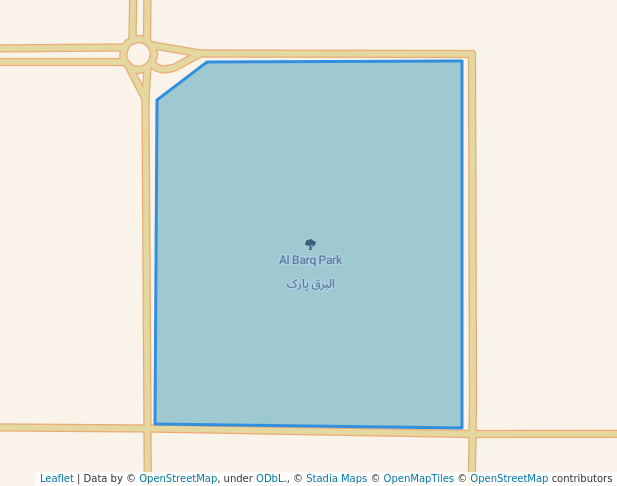 walking in Al Barq Park map in Okara Cantonment