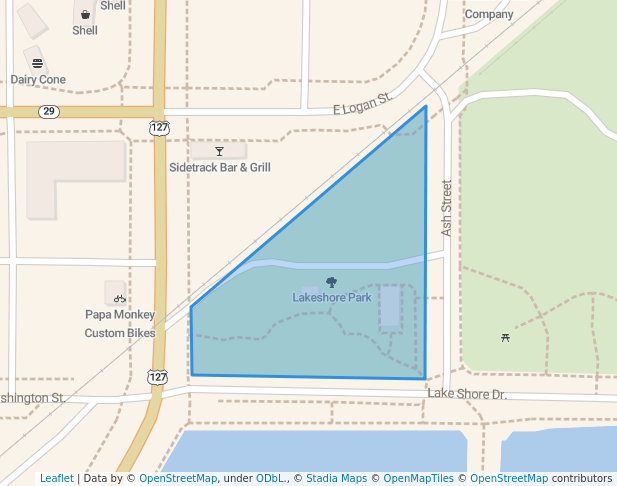 walking in Lakeshore Park map in Celina