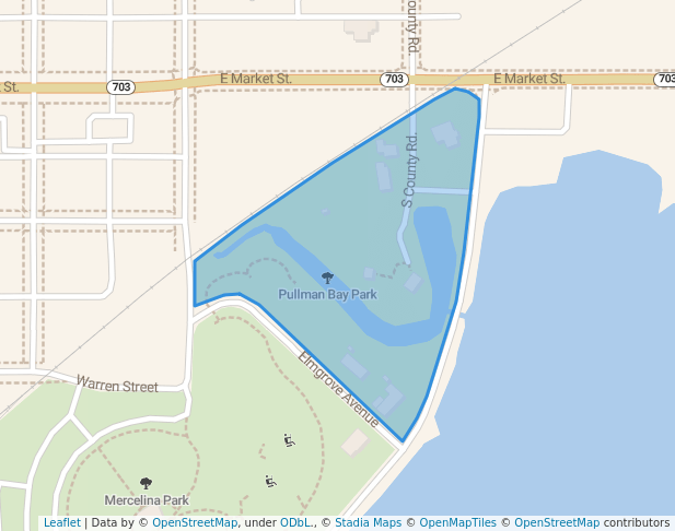 walking in Pullman Bay Park map in Celina