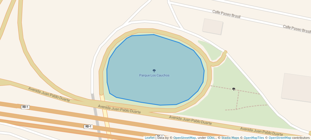 walking in Parque Los Cauchos map in Santiago De Los Caballeros