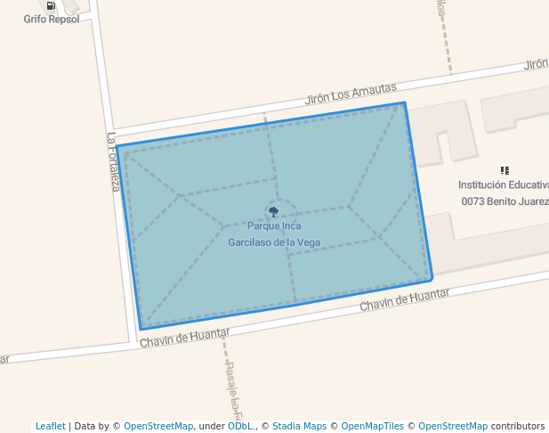 walking in Parque Inca Garcilaso de la Vega map in San Juan de Lurigancho