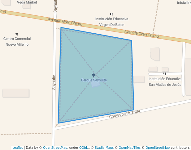 walking in Parque Sayhuite map in San Juan de Lurigancho