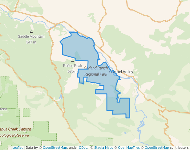 walking in Garland Ranch Regional Park map in Carmel Valley
