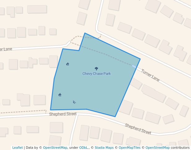 walking in Chevy Chase Park map in Chevy Chase