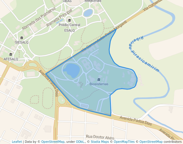 walking in Sertor Azul ESALQ map in Piracicaba