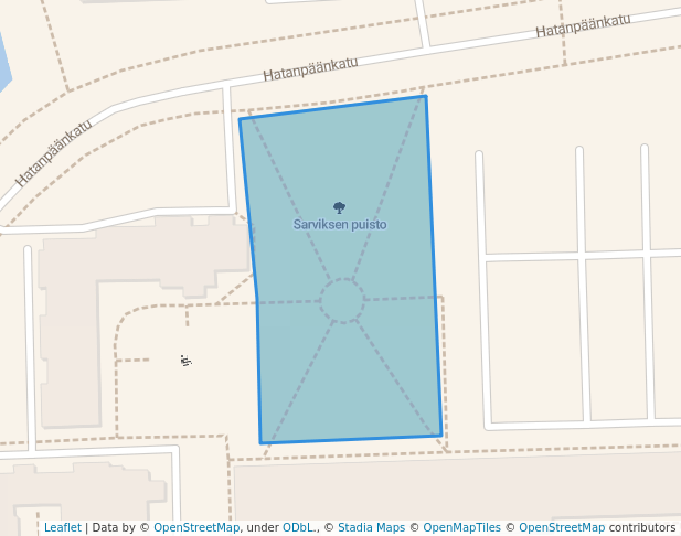 walking in Sarviksen puisto map in Tampere