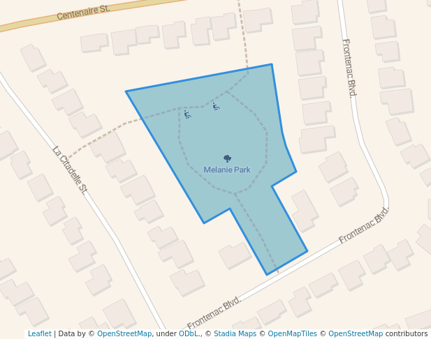 walking in Melanie Park map in Embrun
