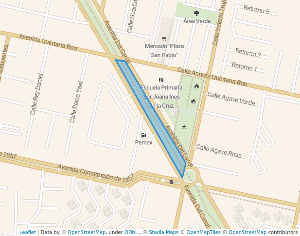 walking in Corredor Ecológico de los Insurgentes map in San Pablo de las Salinas