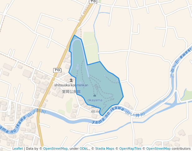 walking in 岡山公園 map in Yame