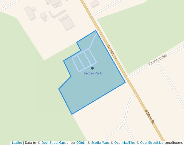 walking in Jaycee Park map in Hereford