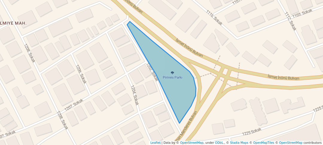 walking in Pirireis Parkı map in Mersin