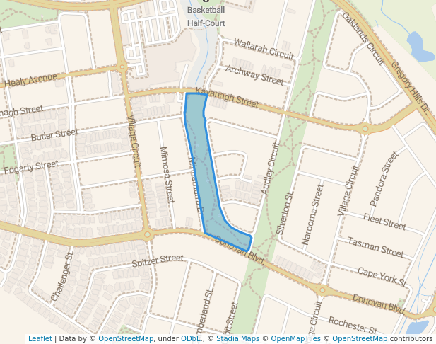 walking in La Valla Park map in Gregory Hills