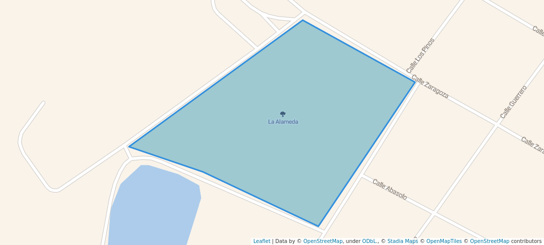 walking in La Alameda map in Chimalpa Tlalayote