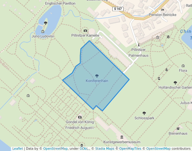 walking in Koniferenhain map in Dresden