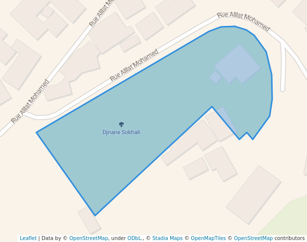 walking in Djnane Sokhali map in Kouba