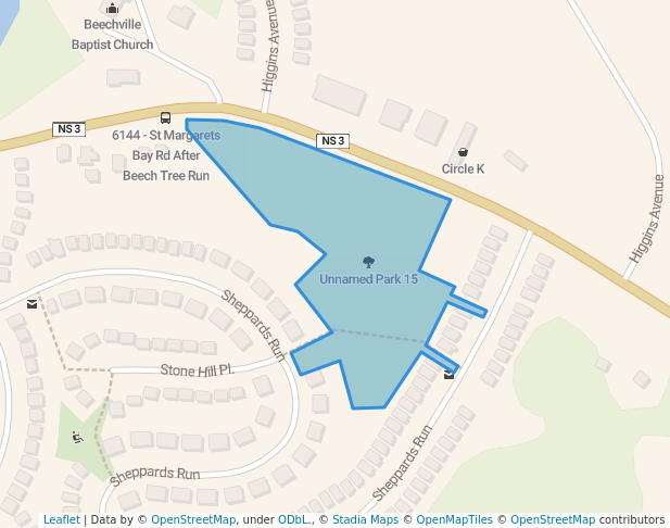 walking in Unnamed Park 15 map in Beechville