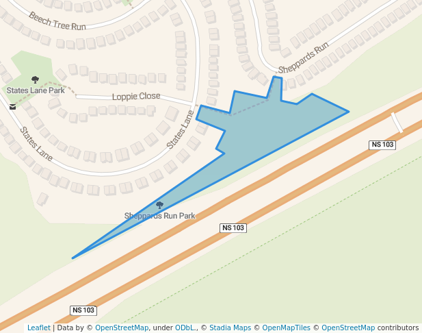 walking in Sheppards Run Park map in Beechville