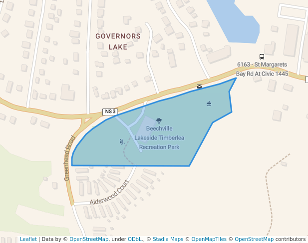 walking in Beechville Lakeside Timberlea Recreation Park map in Lakeside