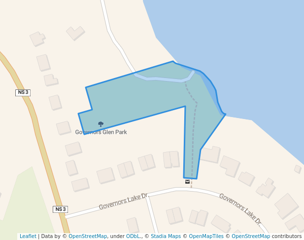 walking in Governors Glen Park map in Timberlea