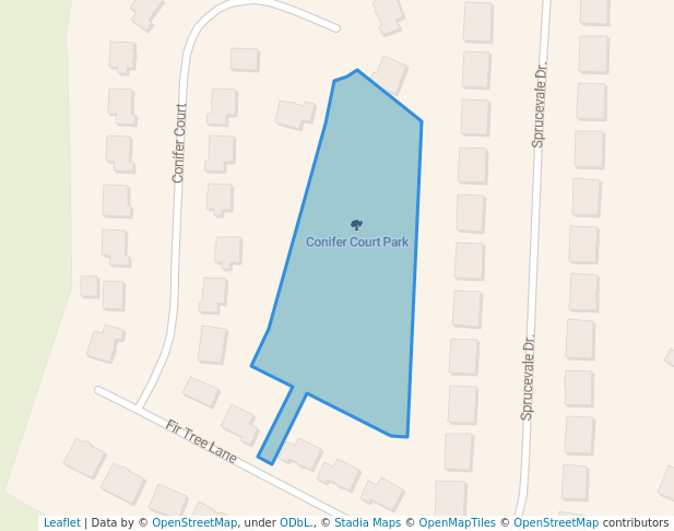 walking in Conifer Court Park map in Timberlea