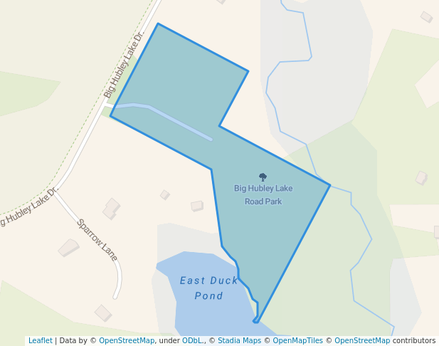 walking in Big Hubley Lake Road Park map in Hubley