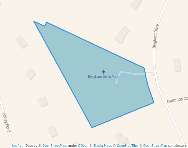 walking in Bingham Drive Park map in Stillwater Lake