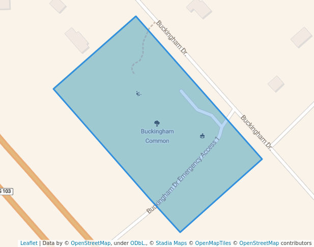 walking in Buckingham Common map in Stillwater Lake