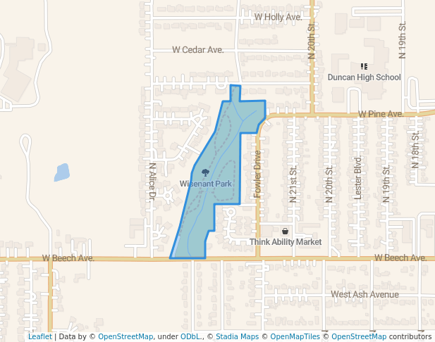 walking in Wisenant Park map in Duncan