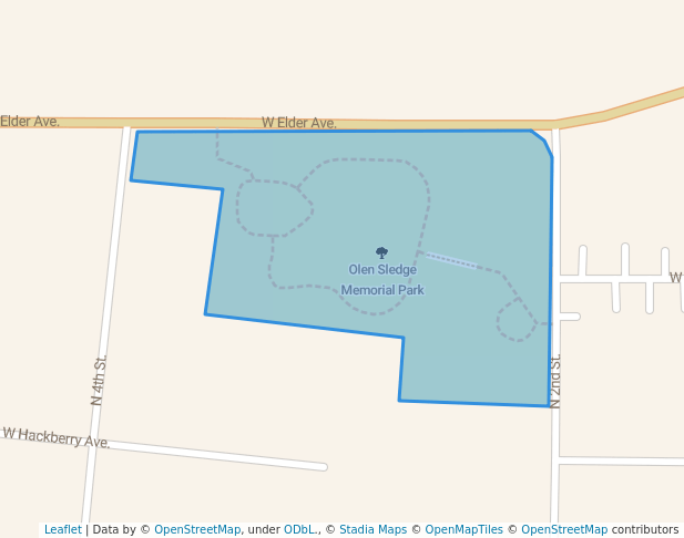 walking in Olen Sledge Memorial Park map in Duncan