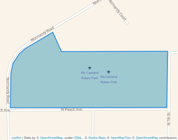 walking in Mc Casland Rotary Park map in Duncan