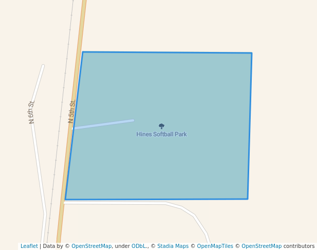 walking in Hines Softball Park map in Duncan