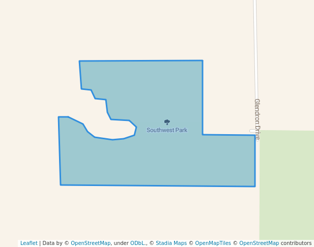 walking in Southwest Park map in Marlow