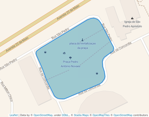 walking in Praça Pedro Antônio Novaes map in Itaboraí