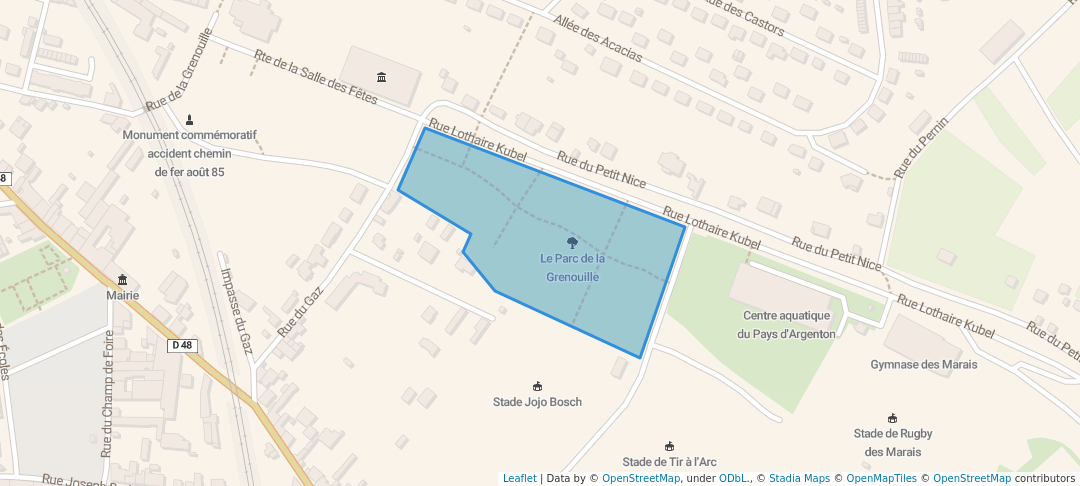 walking in Le Parc de la Grenouille map in Argenton-sur-Creuse