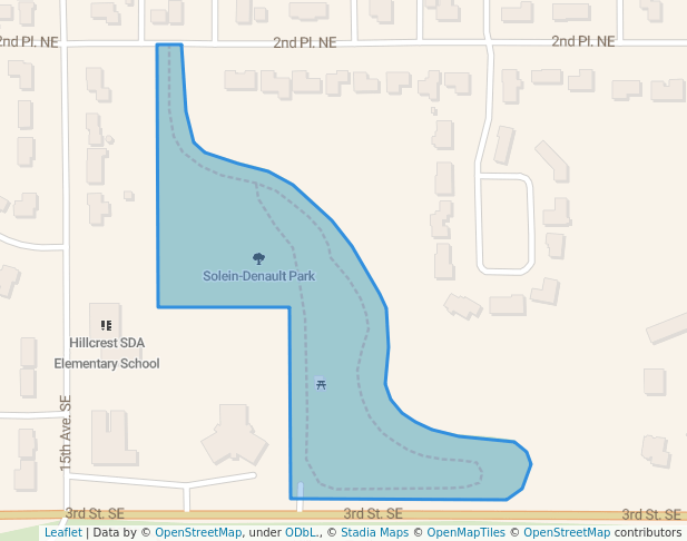 walking in Solein-Denault Park map in Jamestown