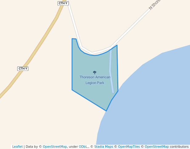 walking in Thoreson American Legion Park map in Grantsburg