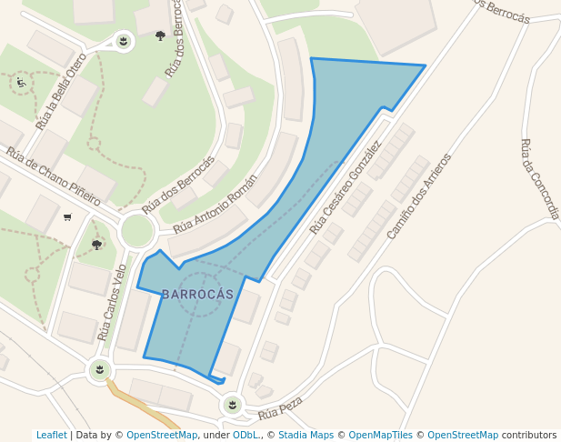 walking in Parque Ávila map in Ourense