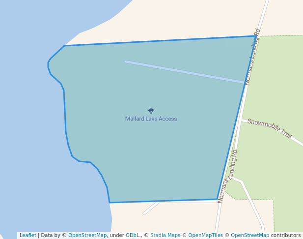 walking in Mallard Lake Access map in Webster