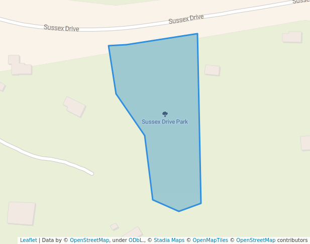 walking in Sussex Drive Park map in Stillwater Lake