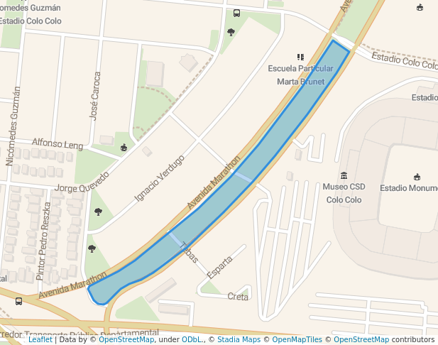 walking in Parque Marathon map in Macul