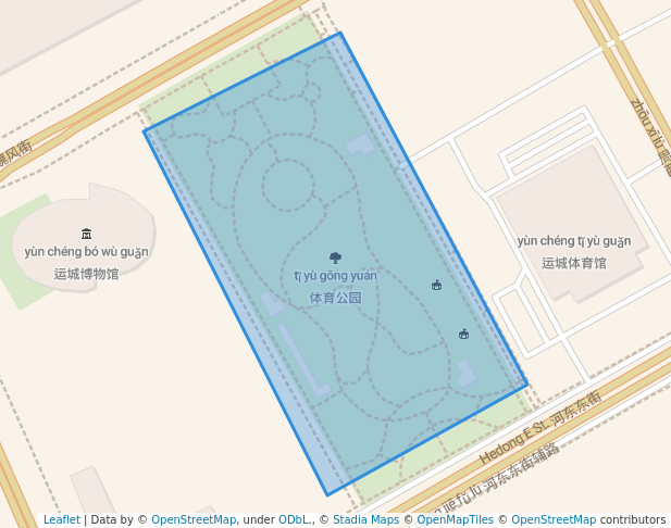 walking in 体育公园 map in Yun Cheng Shi