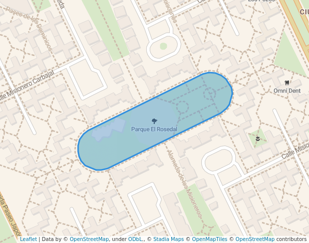 walking in Parque El Rosedal map in Callao